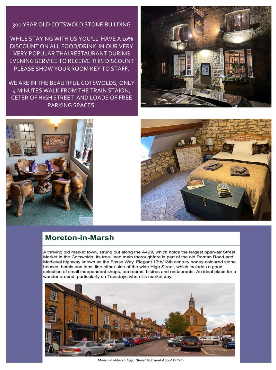 Siam Cottage Guesthouse Over 300 Years Old With Thai Restaurant Moreton-in-Marsh Zewnętrze zdjęcie